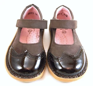 DE OSU -FARO -Spain - Girls Brown Leather Dress School Shoes - European -Size 7 - Picture 1 of 5