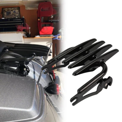 Fit For Harley Electra Glide Ultra Limited Detachable Stealth Luggage Rack Black - Imagem 1 de 4