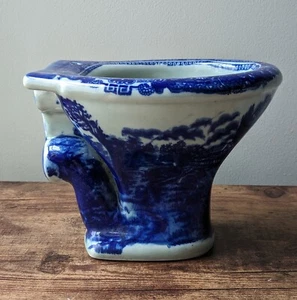 Victorian Ware Ironstone Toilet Commode Toilet Blue Stone - Picture 1 of 7