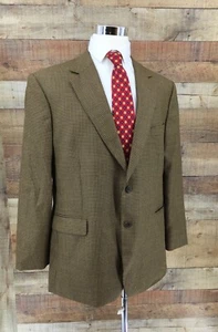 Brooks Brothers 346 Men's Brown Wool Houndstooth Sport Coat Blazer Size 46M - Picture 1 of 9