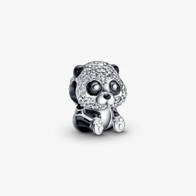 PANDORA Charm Anhänger Bead Sterlingsilber Panda weiße Steine Emaille 790771C01 - Bild 1 von 4