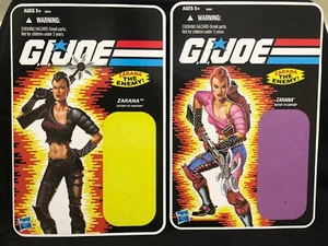 GI JOE COBRA Promo ZARANA Cardback 2 Versions GI JOE Convention 2011 - Picture 1 of 2