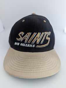 NFL Team Apparel New Orleans Saints Snapback Hat Black Adjustable Cotton