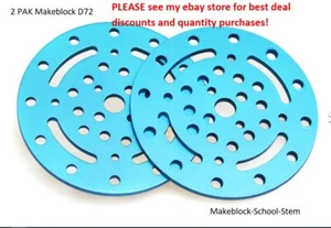 72 mm Durchmesser x 3 mm * 6061 Aluminium Open Source Makeblock Scheibe D72 2PAK - Bild 1 von 4