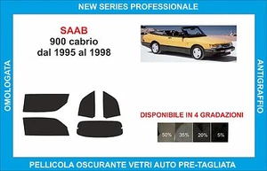 pellicole oscuranti vetri saab 900 cabrio dal 1995-1998  kit completo - Imagen 1 de 1