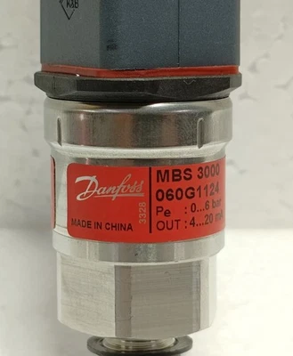Danfoss MBS 3000 060G1124 Pressure Transmitter Sensor 0-6 Bar 4-20mA New Surplus - Image 1 of 4