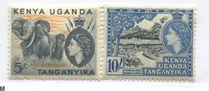 Kenya, Tanganyika, Uganda QEIII 1954 5/ and 10/ mint o.g. hinged - Picture 1 of 1