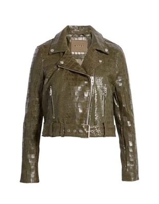 Chaqueta de moto Blanknyc de cuero sintético en relieve para dama talla mediana  Foto 1 de 4