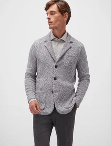 Maglione Maurizio Baldassari Uomo Large 52 EU Swacket Maglia Lana Cotone Grigio Italia - Foto 1 di 13