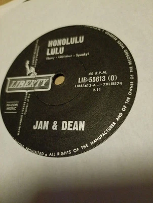 Jan & Dean- Honolulu  Lulu  7". VG - Image 1 of 2