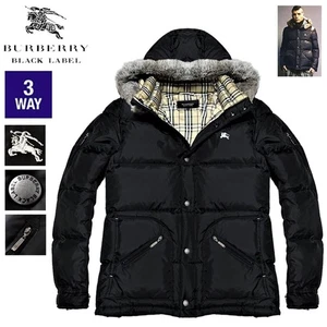 Men size M BURBERRY Black Label BIG Horse Embroidery Nova Check Fur 3WAY Bibend - Picture 1 of 10