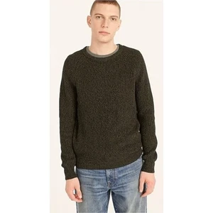 J. Suéter tejido acanalado cuello redondo Crew para hombre - Verde - XL NUEVO CON ETIQUETAS $98 - Imagen 1 de 10