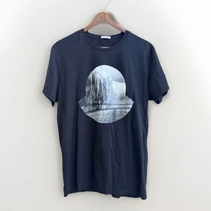 Moncler Big Icicle Logo Shirt Black Adult XXL Crew Neck Short Sleeve Tee USED - Picture 1 of 10