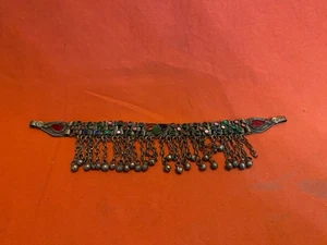 ANTIQUE OLD ALBANIA HEAD ORNAMENT WITH GEMES DECORATED FOLK WEAR #9972 - Picture 1 of 6