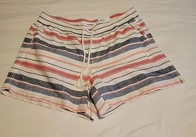 Sonoma Shorts Womens Size XL  Linen Cotton Pockets  Shorts Striped Pockets - Image 1 of 4
