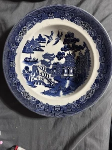 Vintage JOHNSON BROS England Blue Willow Crown Mark 10" Round Plates - 5 - Picture 1 of 3