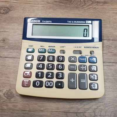 Canon TX-220TS Tax And Business Desktop Calculator 12 Digits   Tested - Image 1 of 4