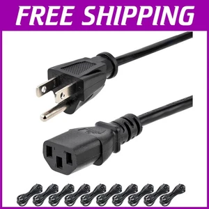 Black 10ft Replacement AC Power Cord - 10 Pack - Picture 1 of 7