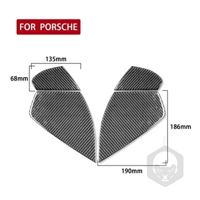 Para Porsche 718 Boxster Cayman 16-22 Salpicadero lateral Ranura delantera Borde de fibra de carbono Foto 1 de 4