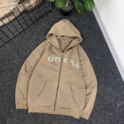 Sudadera con Capucha O’Neil Vintage Cremallera Logo Grande Marrón Estilo Y2k Foto 1 de 4