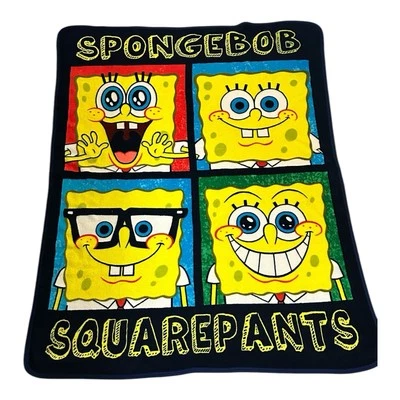SpongeBob Square Pants Fleece Throw Blanket Y2K  Nickelodeon 42"x58 - Image 1 of 4