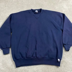 Felpa Russell Athletic vintage uomo XXL USA pullover maglione girocollo blu navy - Foto 1 di 8