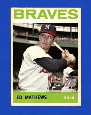 1964 Topps Set-Break # 35 Eddie Mathews en muy buen estado-en muy buen estado *GMCARDS* Foto 1 de 2