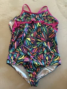 Lands' End Ruffle One Piece Swimsuit Sz 14+ Adjustable Straps - Picture 1 of 9
