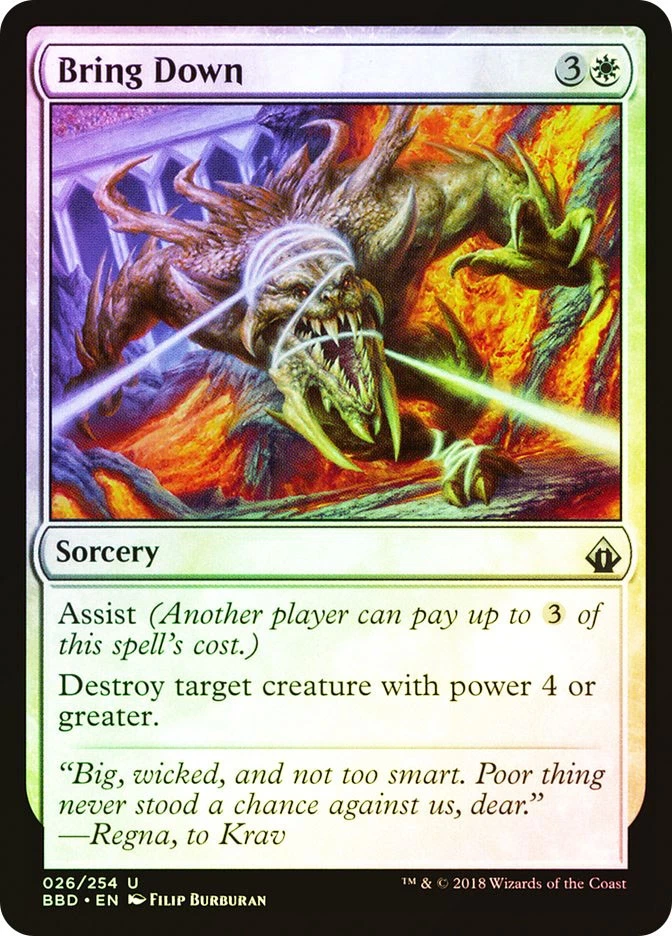 MTG FOIL Bring Down  - Battlebond #026 - Image 1 of 1