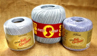 J & P Coats Knit-Cro-Sheen / South Maid Crochet Thread Lot in Blue - Image 1 of 4