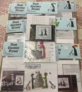 Lot of 9 Different Diane Graebner Amish Cross Stitch Patterns / Charts Sealed - Picture 1 of 10