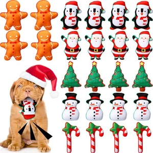 24 Pieces Christmas Squeaky Dog Toys Bulk Xmas Stuffed Plush Dog Toys Dog Int... - Picture 1 of 6