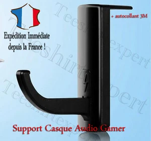 Soporte Cascos Auriculares Percha Gancho colgador PC Monitor Expositor + 3M - Picture 1 of 3
