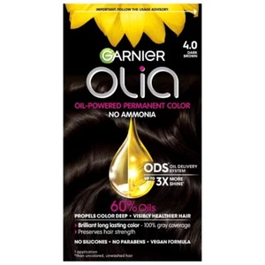 (6 Pack) Garnier Olia Vegan Formula Permanent Hair Color Dark Brown 4.0 - Picture 1 of 2