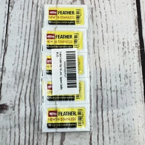 Lame rasoio di sicurezza doppio bordo in piuma 50 pezzi platino rivestito inox - Foto 1 di 4