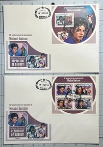 Djibouti 2018 (2 Large FDC) “60th Anniv Of Birth Of Michael Jackson” - Picture 1 of 1