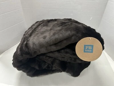 Pottery Barn Teen Luxe Bean Bag Slipcover Brown Faux Fur Large 41" NWT - Image 1 of 2