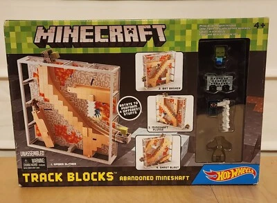 New Mattel Mojang Hot Wheels Minecraft Track Blocks Abandoned Mineshaft Play Set - Image 1 of 4
