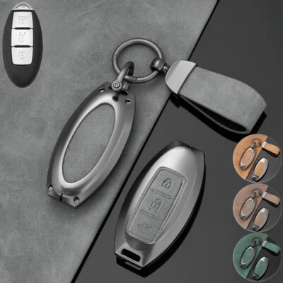 Funda para llave de coche de cuero de aleación de zinc para Nissan March X-Trai Qashqai Juke Versa Foto 1 de 4
