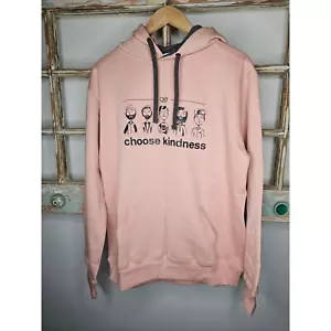 Neu mit Etikett rosa Hoodie "Choose Kindness" mit Figuren Herrengröße Large - Bild 1 von 6