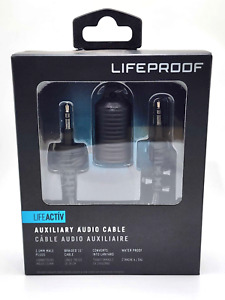 LifeProof LifeActiv AUX 3.5mm Waterproof Audio Lanyard Braided Cable Black