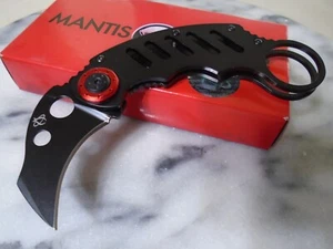 Mantis Cinq 1 Karambit Claw Pocket Knife 420HC MK-1 Black Framelock 5.25" Open - Picture 1 of 11
