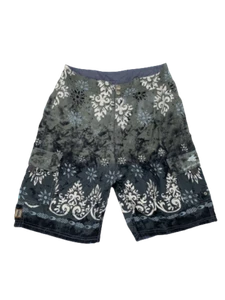 Surf Action Hand Print Swim Trunks Youth Size S Blue Reversible Snap Closure - Picture 1 of 12