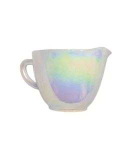 Jarra crema de vidrio pequeña vintage federal iridiscente Moonglow - Imagen 1 de 16