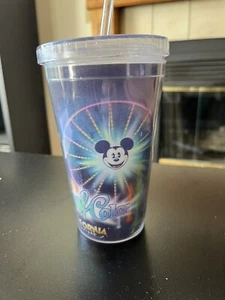 16 Unzen Disney CA Mickey World of Color Souvenir Reisebecher Tasse & Strohhalm - Bild 1 von 4