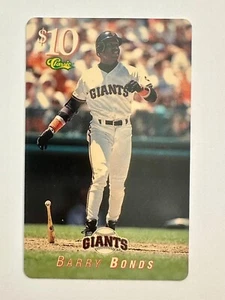 Barry Bonds 1996 Classic assets phone card $10 Rare SP NM or better - Picture 1 of 2