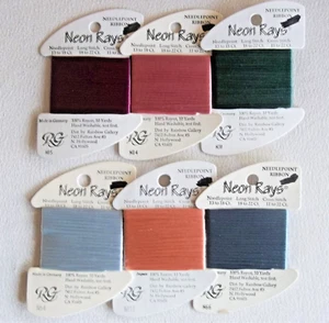 Lot 6 - Rainbow Gallery NEON RAYS Needlepoint Ribbon- NEW - Picture 1 of 7