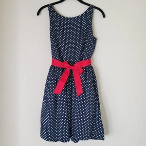 Polo Ralph Lauren Girls Dress Polka Dot Navy Blue Fit & Flare Sz 16 Formal Party - Picture 1 of 12