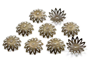 Perlkappen als Blüte in antik bronzefarben für 16 mm Perlen 20 Stück, DIY - Bild 1 von 1
