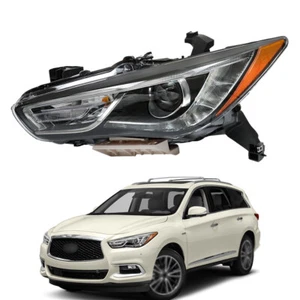 Driver Side For Infiniti QX60 2016 2017 2018 Headlight HID Xenon Chrome w/o AFS - Picture 1 of 13
